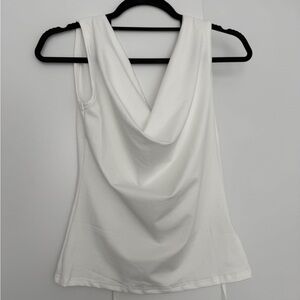 SHEIN White Drape Neck Tank Top